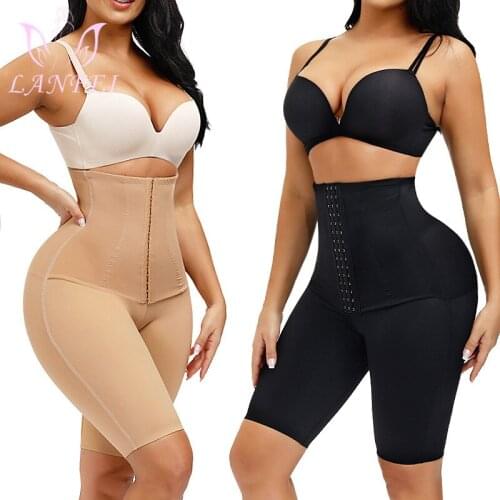 LANFEI High Waist Tummy Shaper Panties Butt Lifter Seamless Waist Trainer Body Shaper Women Hook Briefs Thigh Slimming Shapewear