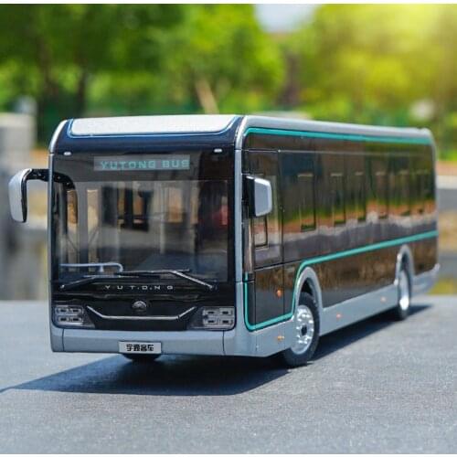 Diecast 1/42Scale Yutong Bus U12 Shanghai Bus Pure Electric Vehicle Alloy Simulation Model Collectible Decoration Gift Hot Toys