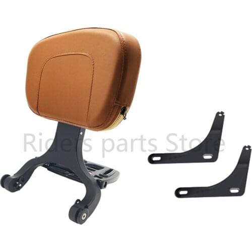 Motorcycle Multi Purpose Driver Passenger Backrest with Folding Luggage Rack Brown For Harley Slim Deluxe Heritage 2018-2020