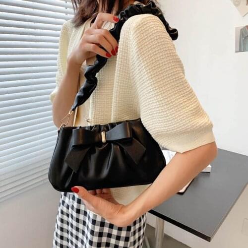 Fashion Folds Design Womens Shoulder Bags 2021 New PU Leather Pleated Handbags Ladies Crossbody Bag Brand Trend Underarm Purses
