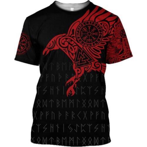 Viking symbol - odin Tattoo 3D Printed men t shirt Harajuku Fashion Short sleeve shirt summer streetwear Unisex tshirt tops WS03