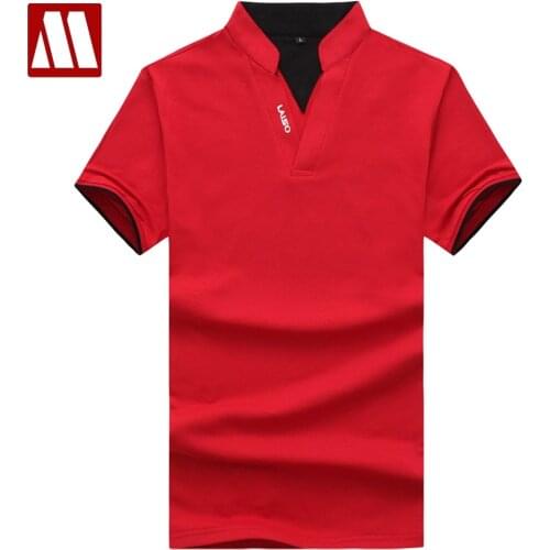 2021 Summer New Fashion Polo Shirt Mens Cotton Casual Stand Collar Short Sleeve Polo Shirts Male Pure Color V-Neck Polo Shirts