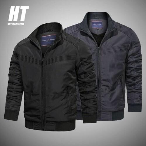 Winter Mens Bomber Jackets Fashion Stand Collar Coats Outerwear Thicken Warm Cargo Military Pilot Jacket Male Windproof Parkas