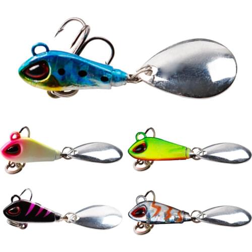 1Pcs Rotating Metal VIB Vibration Bait Spinner Spoon Fishing Lures 6g 10g 17g 25g Trout Winter Fishing Lure 2021 Artificial Bait