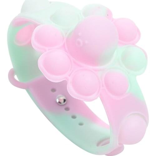 New Fidget Toys For Children Push Bubble Dimple Bracelet Decompression Toy Adults Anti Stress Reliever Sensory Toy Kids Gift