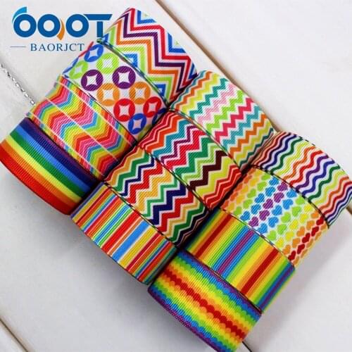 OOOT BAORJCT 174157,25mm geometry Printed grosgrain ribbon,DIY handmade,Wedding decoration materials, Valentines Day essential