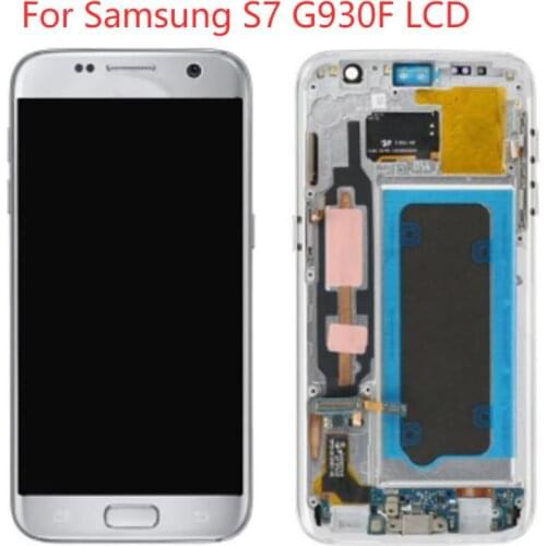 Original G930F 5.1''AMOLED LCD For Samsung Galaxy S7 G930 With Frame SM-G930F LCD Display Touch Screen Digitizer