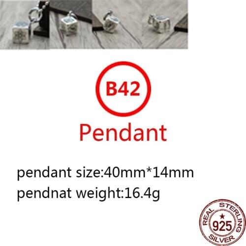 B42 925 sterling silver pendant retro personality punk hip hop style cross anchor element modeling jewelry gift for friends