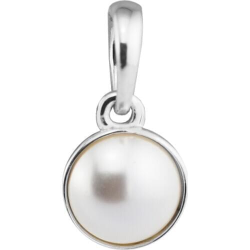 Luminous Droplet Pendant Charms for Women Bracelets 925 Sterling Silver Jewelry White Round Original Charms for Jewelry Making