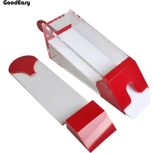 HOT Professional Ordinary Acrylic Card Shoe Transparent Red 8 packs Pokers Manual Card Shoe with Cover Red Dealer
