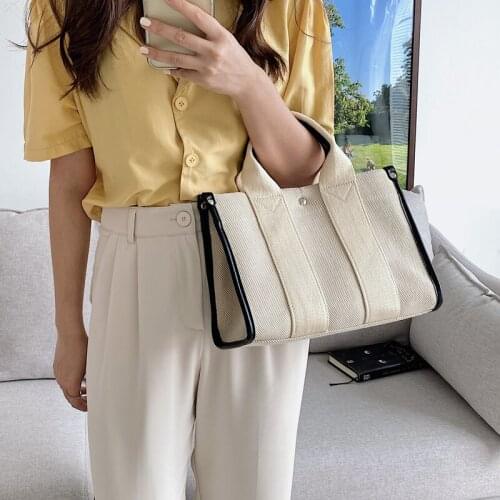 Casual Thick Canvas Women Handbags Designer Wide Strap Shoulder Bags High Quality Crossbody Bag Small Tote Female Purses 2021