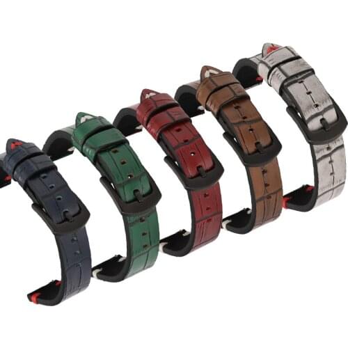 20mm 22mm for Samsung Huawei relojes Rolex Watchband Oil Wax Genuine Leather Strap Women Men Cowhide Bracelet Watch Accessories