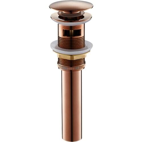 Luxury Rose Gold Brass Bathroom Lavatory Faucet Vessel Vanity Sink Pop Up Drain Stopper With Overflow Bathroom Accessories