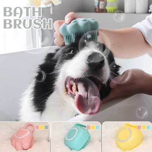 New Pet Dog Cat Shampoo Massager Brush Cat Comb Grooming Scrubber Shower Brush for Bathing Hair Soft Clean Silicone Brushes