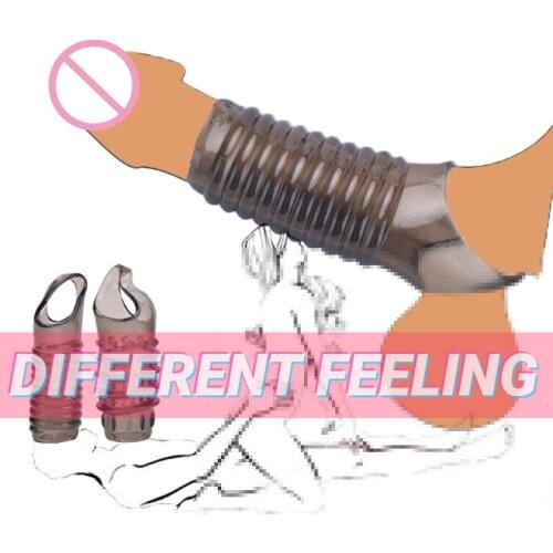 Silicone Reusable Penis Sleeve Strapon Delayed Ejaculation Chastity Device Lock Sperm Erection Sex Toys For Men Bondage Gear