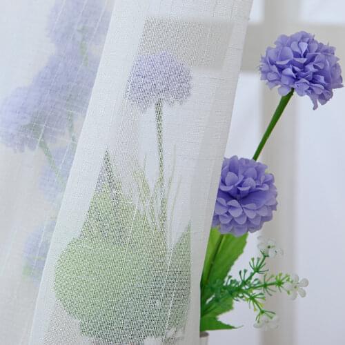 Modern White Solid Tulle Curtain For Bedroom Linen Flax Curtains Fabrics Window Screening cortinas para sala de estar wp035#3