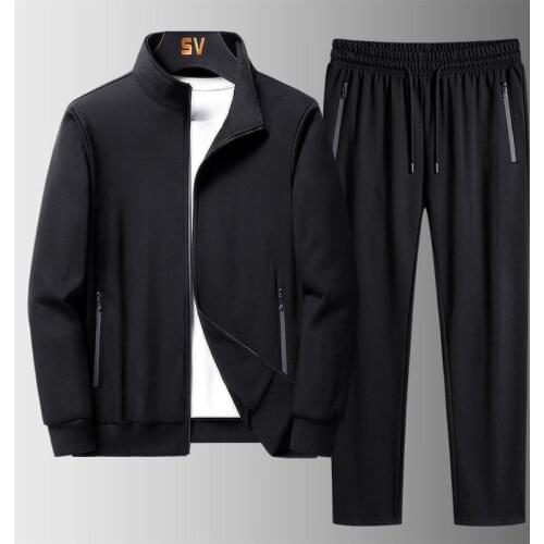 Tracksuit Men Sports Suit 2021 New Mens Spring and Autumn Casual Middle-aged Mens Sportswear Two-piece Sets Plus Size 8XL