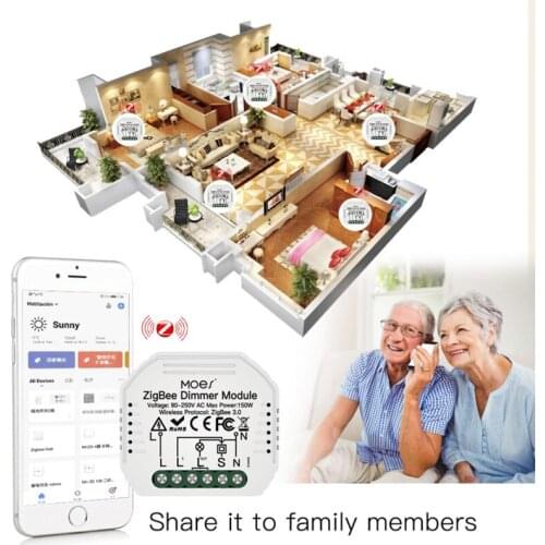Mini DIY Tuya ZigBee 3.0 Smart Dimmer Switch Module Hub Required Smart Life App for Alexa Google Home Voice Control 1 Gang