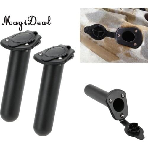 1 Pair Portable Rod Holder with Cap Cover Gasket for Fishing Kayak Canoe Inflatable Rowing Boat Fishing Accessories Equipment