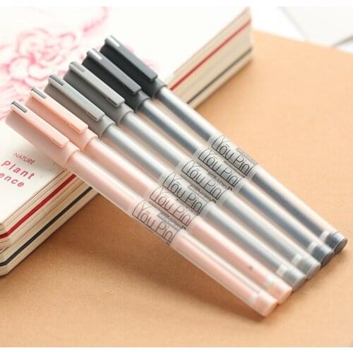 1 Pc 0.35mm Transparent Black Ink Gel Pen Office School Writing Student Material Stationery Random Color