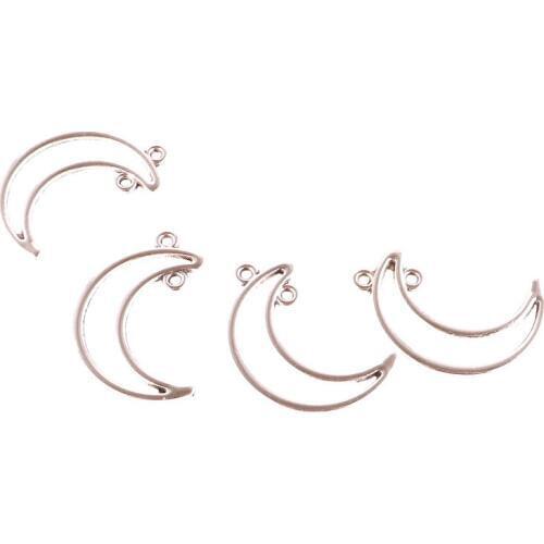 30pcs Metal Alloy Vintage Moon Charm Connectors For Jewelry Making DIY Earrings Findings Accessories 23496