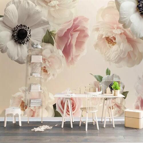 Custom 3D Photo Wallpaper Romantic Beautiful Floral Flowers Mural Bedroom Wedding Room TV Backdrop Wall Murals Wallpaper Roll 3D