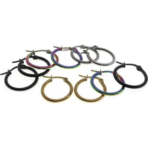 4pairs/lot 316 Surgical Stainless Steel Hoops Earring Piercing Round Circle Earring Findings for Women DIY Ear Jewelry Making