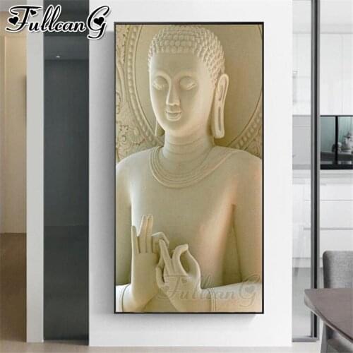 FULLCANG Abstract Buddha Zen large size diamond painting 5d diy full square round drill mosaic embroidery kits wall decor FC3558