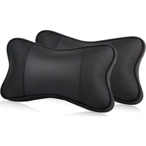 Lyudmila Car headrest For Mitsubishi FOR Mazda 3D neck guard with leather / car bones cushion pillow / A pair Seat neck pillow