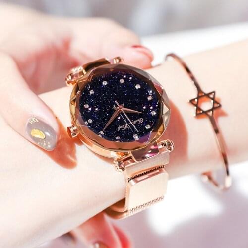 WISHDOIT Ladies Magnetic Star Clock Luxury Ladies Watch Fashion Casual Diamond Ladies Quartz Watch Relógiofeminino