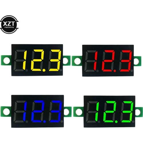 DC 0V-100V LED Digital Voltmeter 3 Wired 0.28 inch Voltage Meter Volt Detector Color display Monitor Tester Panel Car 12V/24V