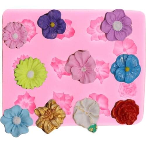 Flower Silicone Mold Daisy Cupcake Topper Fondant Cake Decorating Tools DIY Party Chocolate Gumpaste Molds Candy Clay Moulds