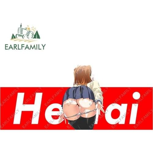EARLFAMILY 13cm x 5.7cm for Hentai Sexy Anime Car Stickers Camper Vinyl Car Accessoires Decal Windshield Car Wrap Graffiti Decor