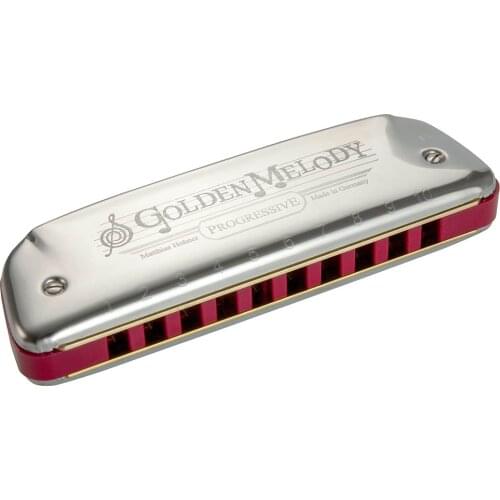 Hohner Diatonic Harmonica Golden Melody Blues Harp ABS Comb Progressive Professional Musical Instruments for Melodic Players 10