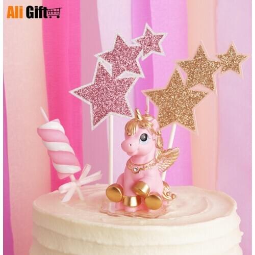Creative Cute Horse Pony Birthday Candle Kid Child Wedding Party Gift Scented Smokeless Handmade Pink Pegasus Ponies Unicorn
