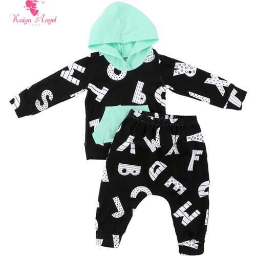Kaiya Angel 2017 Hot Boys 2pcs newborn baby set autumn cute clothing sets tops playsuit pants Long sleeve romper bodysuit