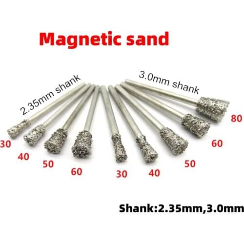 1PCS Magnetic Sand Mounted Points Nailhead Jade Grinding Needle Carving Knife Agate Stone Peeling Tool Durable Head Peeled