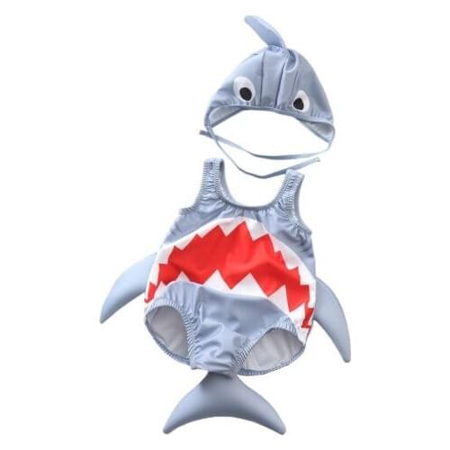 Cute Toddler Kids Baby Girl Boy Swimwear Swimsuit Shark Bathing Suit Beachwear Size 1-6Y