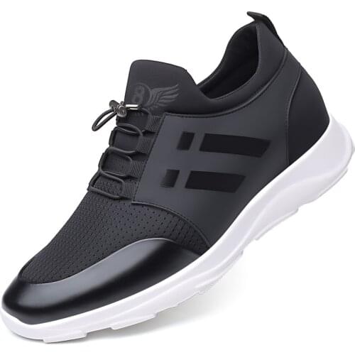 2021 Mens Shoes Quality Lycra Shoes Brand 5CM Increasing British Shoes 47 48 New Summer Black Man Casual Height Shoes