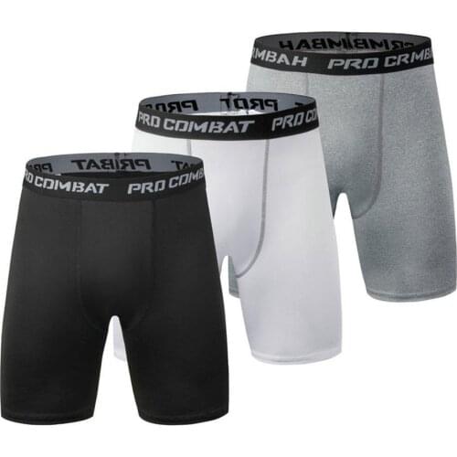 Men Elastic Black Bodybuilding Shorts Fitness Workout Inseam Knickers Male Muscle Alive Compression Tights Skinny Short Pant