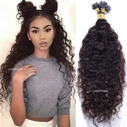 Micro Loop Hair Extensions Textured Loose Curly Micro Ring Hair For Women Brazilian Virgin Human Hair 100 Strand