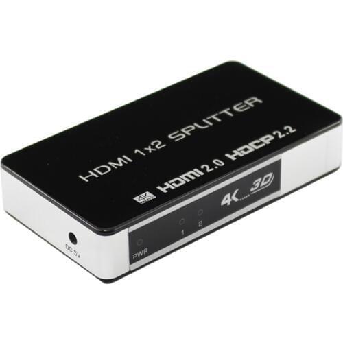 New HDMI 2.0 Splitter 1x2 4kx2k/60Hz Full HD 1080P 2 Port Splitter Extender Support HDCP2.2 3D For TV DVD PC