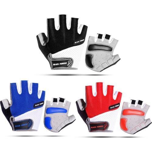 For MTB Bicycle Cycling Glove Half Finger Gel Pad Breathable Sweat Wiper Washable Air Flow Mesh Back Outdoor Sport Bike Gloves