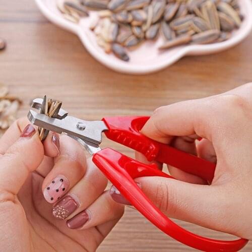 Practical Stainless steel Sunflower Melon Seed Plier Nut Cracker Opener Clamp Scissor Walnut Pine Sheller kitchen accessories