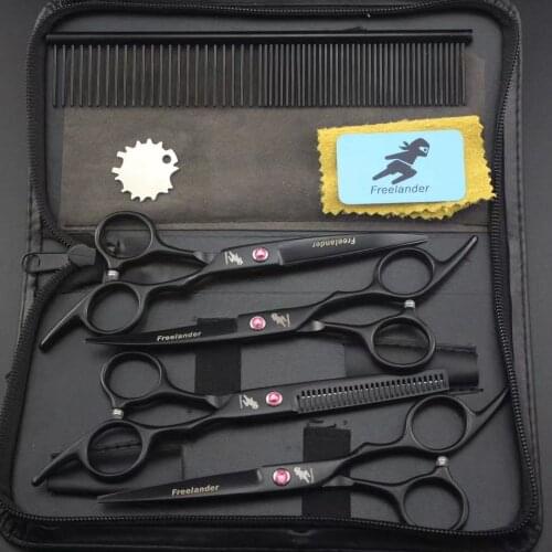 Professional 6 Inch Pet Dog Grooming Scissors Set Straight&Thinning&Curved Scissors Kits Dog Shears Set
