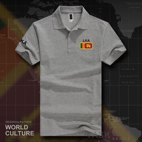 Sri Lanka Lankan polo shirts men short sleeve white brands printed for country 2017 cotton nation team flag new LKA Ceylon