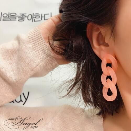 RUIYI S925 Earrings Korean niche 3-color Chain Earrings jelly colored Earrings Tassel Earrings long Korean Earrings(E0797)