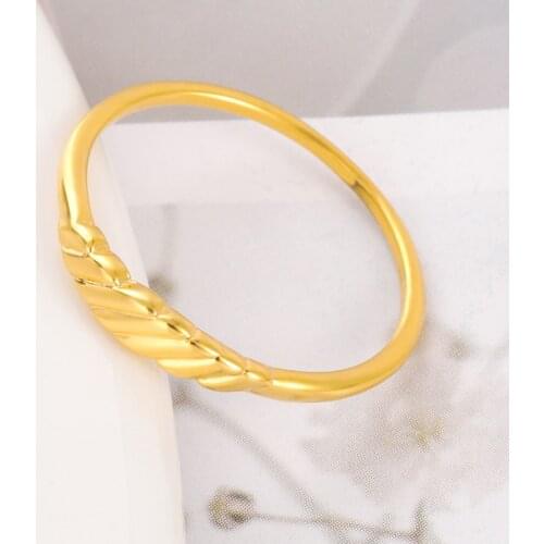 Twisted Shape Rings for Women Men Party Jewelry Gifts Thin Anillos Mujer Vintage Stacking Wedding Band Stainless Steel Chunky