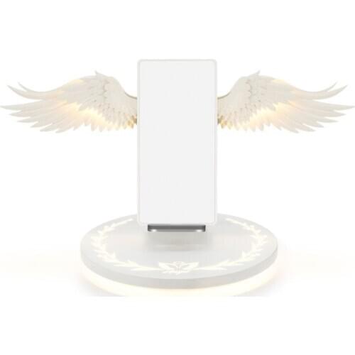 LED Qi Wireless Charger Dock 10W Angel Wing Fast Charger for Cellphone Mobile
