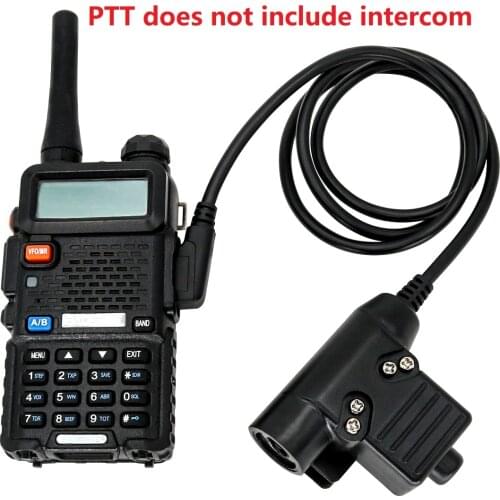U94 PTT System Military Adapter Plug Push to Talk for kenwood/ Baofeng Radio and Tactical Headset 2 Pin ptt